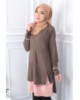 QA-545 MUSLIMAH TUNIC TOP COFFEE
