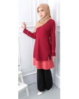 QA-545 MUSLIMAH TUNIC TOP MAROON