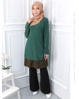 QA-545 MUSLIMAH TUNIC TOP EMERALD GREEN