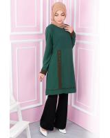 QA-557 WOMEN'S BLOUSE EMERALD GREEN