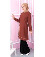 QA-557 WOMEN'S BLOUSE BROWN