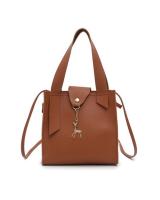 KW80404 DEER BUCKET BAG BROWN