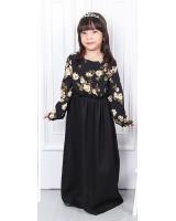 QA-578 ROSES KIDS JUBAH BLACK