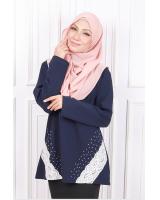 QA-587 ELEGANT WOMEN'S BLOUSE NAVY BLUE