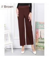 QA-589 ELASTIC MODERN PANTS BROWN