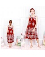 QA-605 Sleeveless Kaftan Sleeping Dress Maroon