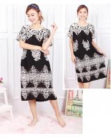 QA-613 WOMEN'S KAFTAN SLEEPING DRESS BLACK 
