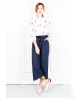 QA-623 WIDE LEG PALAZZO PANTS NAVY BLUE