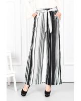 QA-633 PRINTED FLARE PANTS BLACK