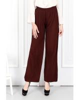 QA-635 ELASTIC CASUAL PANTS BROWN