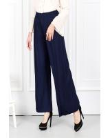 QA-635 ELASTIC CASUAL PANTS NAVY BLUE