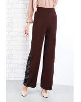 QA-642 SIDE SLITS PALAZZO BROWN