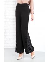 QA-642 SIDE SLITS PALAZZO BLACK