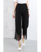 QA-644 WOMEN'S ELASTIC PALAZZO BLACK