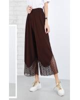 QA-644 WOMEN'S ELASTIC PALAZZO BROWN