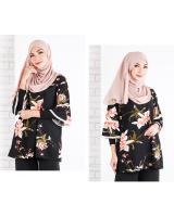 QA-648 FLORAL AMANDA BLOUSE PEACH FLORAL