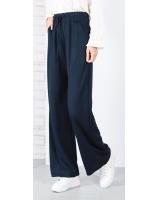 QA-649 FLATTERING WOMEN'S PANTS NAVY BLUE