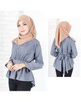 QA-653 BELLA LONG SLEEVES BLOUSE GREY