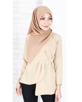 QA-655 LILY PEPLUM BLOUSE APRICOT