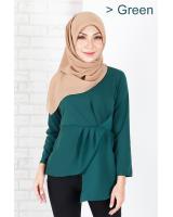 QA-655 LILY PEPLUM BLOUSE GREEN