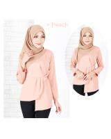 QA-655 LILY PEPLUM BLOUSE PEACH