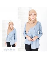 QA-655 LILY PEPLUM BLOUSE LIGHT BLUE