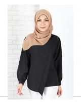 QA-656 KISTENA PLAIN BLOUSE BLACK