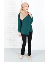 QA-656 KISTENA PLAIN BLOUSE GREEN