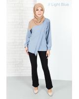 QA-656 KISTENA PLAIN BLOUSE LIGHT BLUE