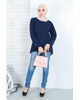 QA-657 MODERN STYLISH BLOUSE NAVY BLUE