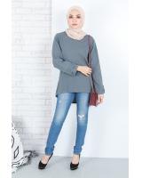 QA-657 MODERN STYLISH BLOUSE GREY