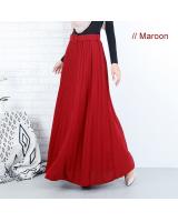 QA-658 ISABELLE PLEATED MAXI SKIRT MAROON