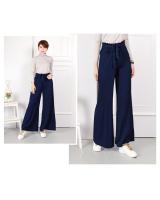 QA-675 SELF TIE PALAZZO NAVY BLUE