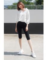 QA-680 WOMEN'S STRETCHABLE PANTS BLACK