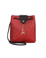 KW80524 GLITTER DEER SLING BAG RED