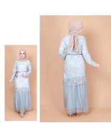 QA-752 FLORAL LACE DRESS BLUE