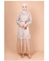 QA-752 FLORAL LACE DRESS KHAKI