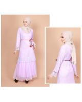 QA-752 FLORAL LACE DRESS PURPLE
