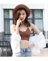 QA-800 BRALETTE CROP TOP BROWN