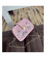 KW80812 Embroidery Women's Sling Bag Pink