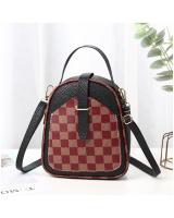 KW80829 Women's Checker Sling Bag Black Brown Square