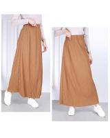 QA-812 A LINE PLEATED SKIRT KHAKI