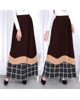 QA-816 PLEATED LONG SKIRTS BROWN