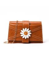KW80853 Flower Sling Handbag Brown