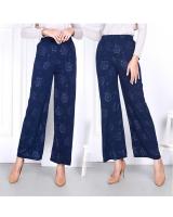 QA-819 FLOWER PRINTED PANTS BLUE