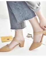 KL792 - Fashion Soft PU Heels Khaki