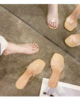 KL794 - Trendy Glass Heels 7CM Cream