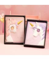 [Pink] 3D Creative Pink Unicorn Dairy/ Notepad Gift Set