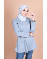 QA-839 - Stylish Front Button Blouse Grey