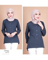 QA-857 - Stylish Long Sleeve Button Blouse Grey